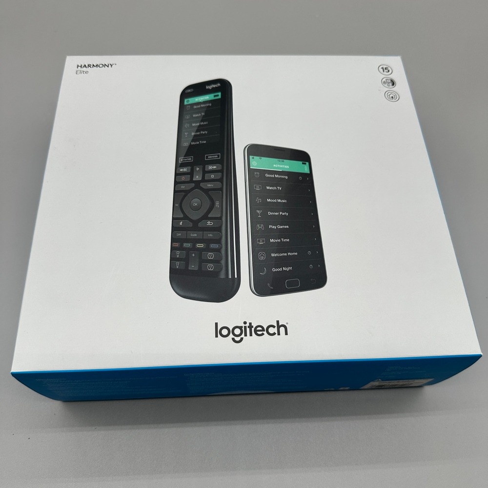 Logitech Harmony Elite Universal Remote Control Hub Black 915-000256 Never Used